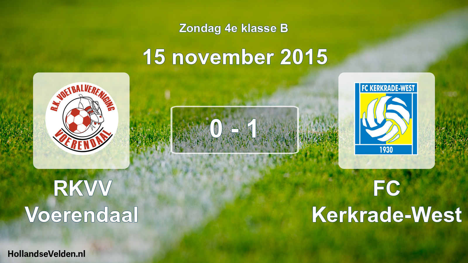 Gespeelde wedstrijd: RKVV Voerendaal - FC Kerkrade-West 0 - 1 (15 november 2015)