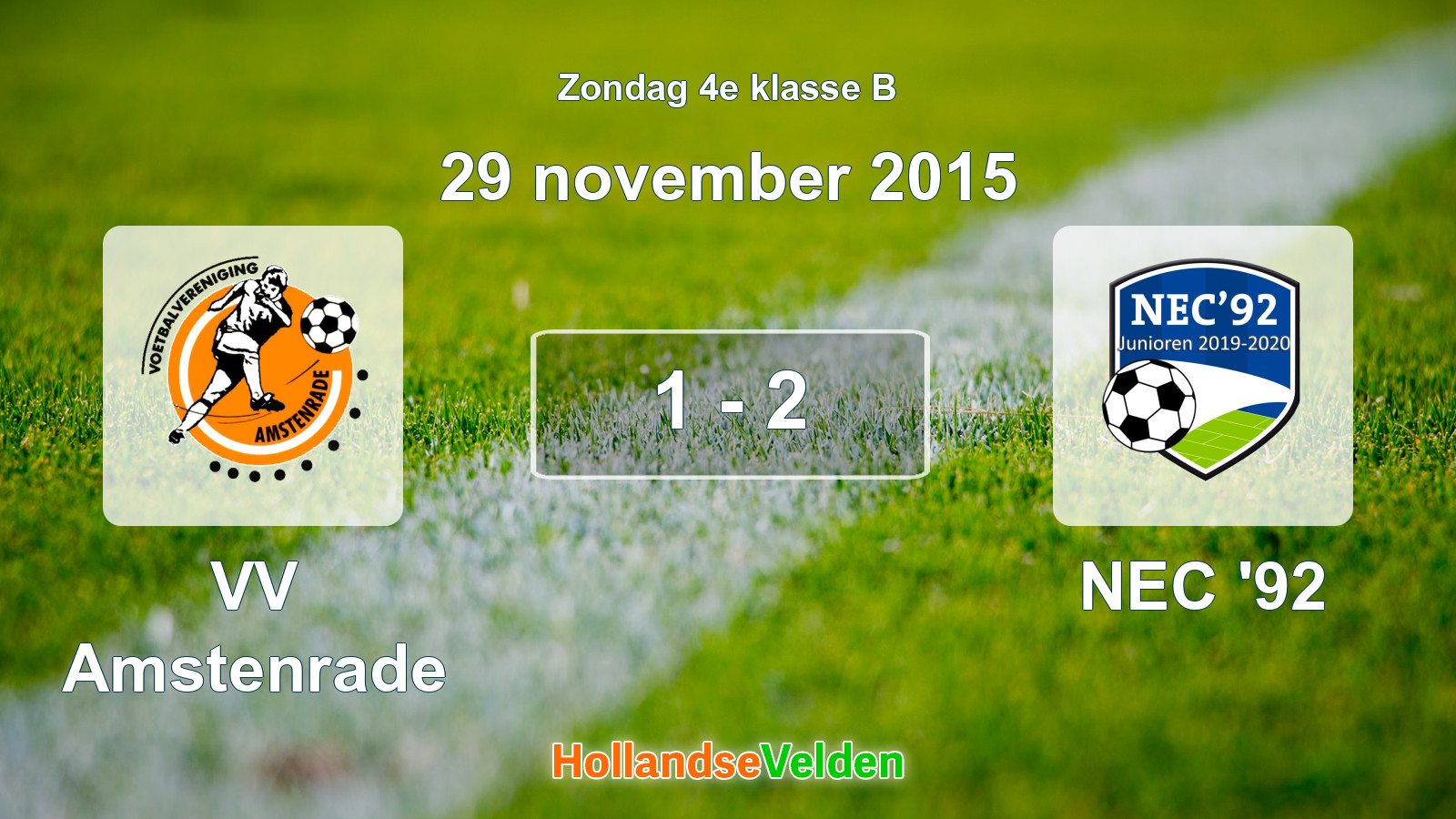Gespeelde wedstrijd: VV Amstenrade - NEC '92 1 - 2 (29 november 2015)