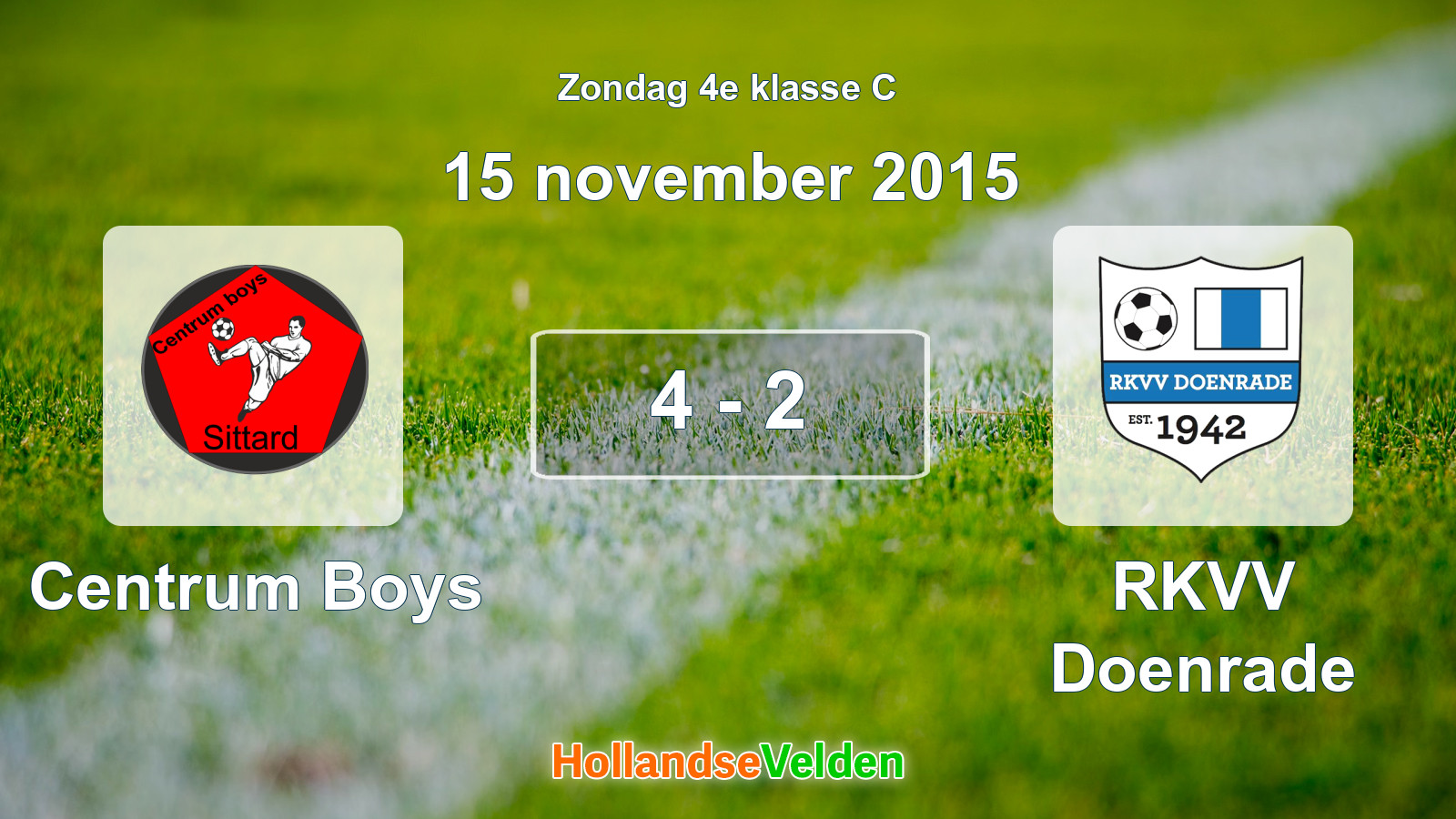 Gespeelde wedstrijd: Centrum Boys - RKVV Doenrade 4 - 2 (15 november 2015)