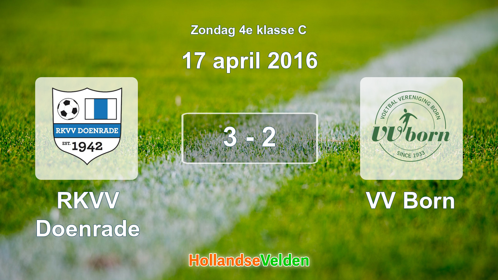 Gespeelde wedstrijd: RKVV Doenrade - VV Born 3 - 2 (17 april 2016)