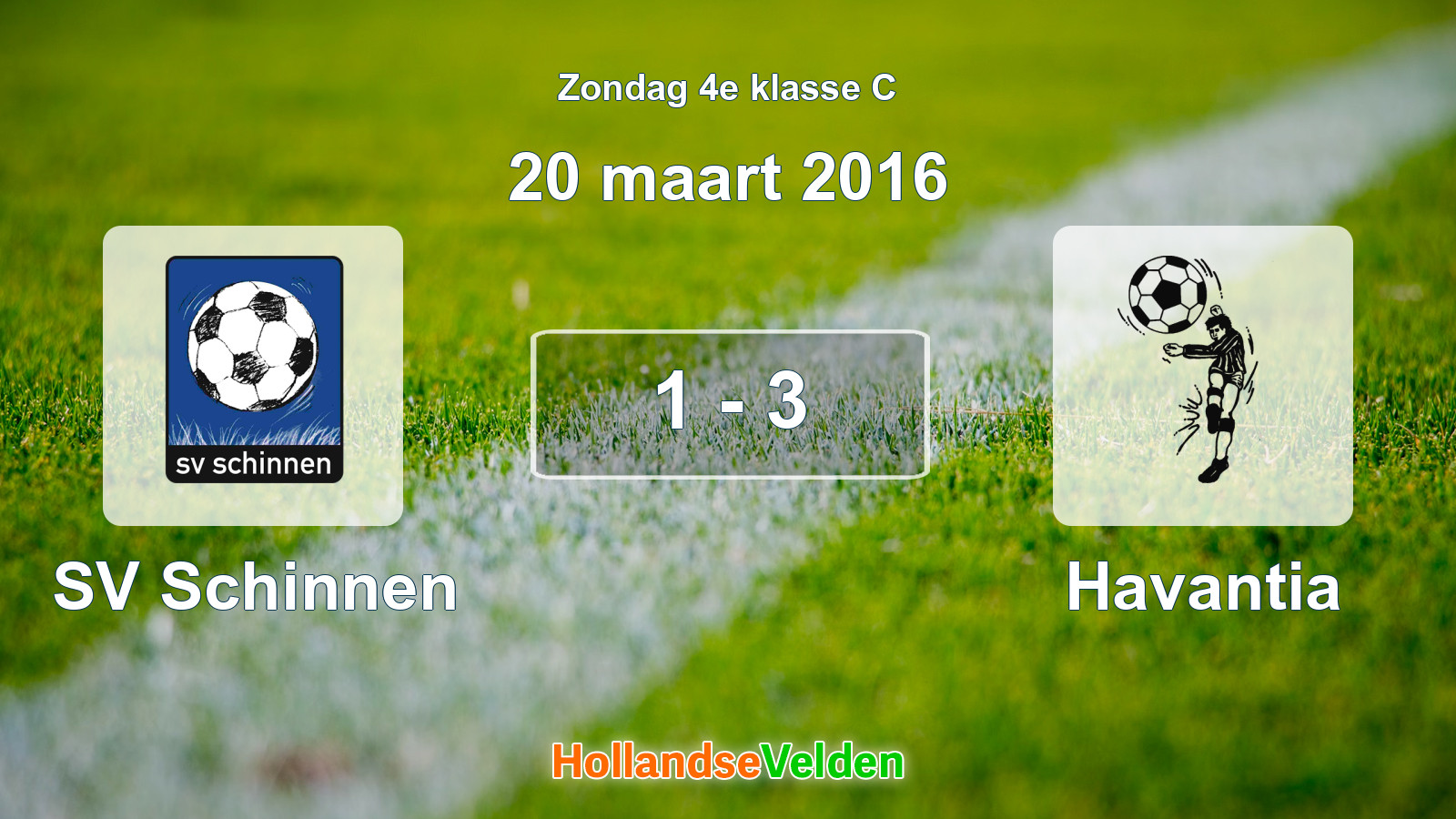 Gespeelde wedstrijd: SV Schinnen - Havantia 1 - 3 (20 maart 2016)