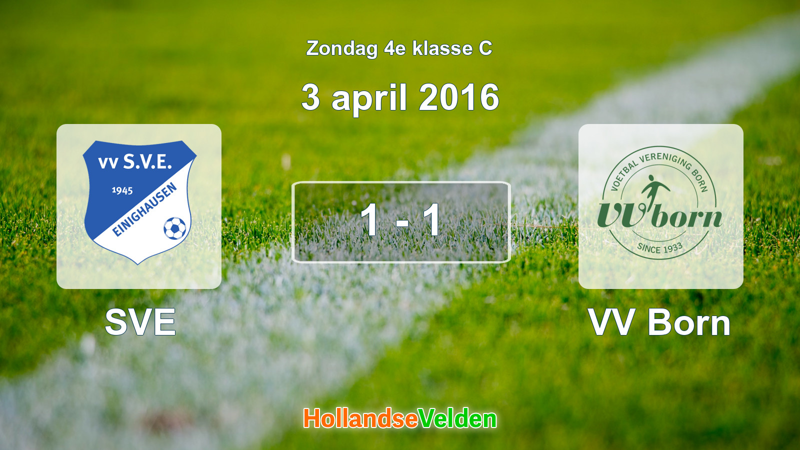 Gespeelde wedstrijd: SVE - VV Born 1 - 1 (3 april 2016)