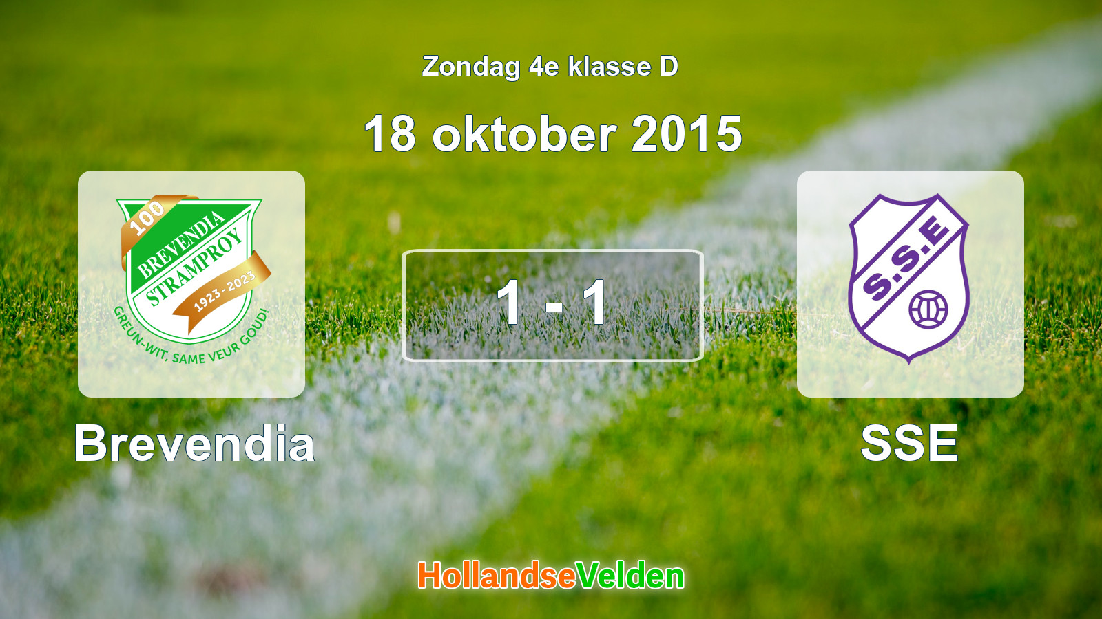 Gespeelde wedstrijd: Brevendia - SSE 1 - 1 (18 oktober 2015)