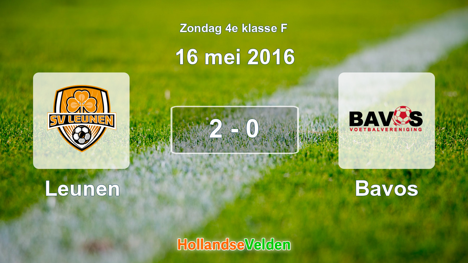 Gespeelde wedstrijd: Leunen - Bavos 2 - 0 (16 mei 2016)