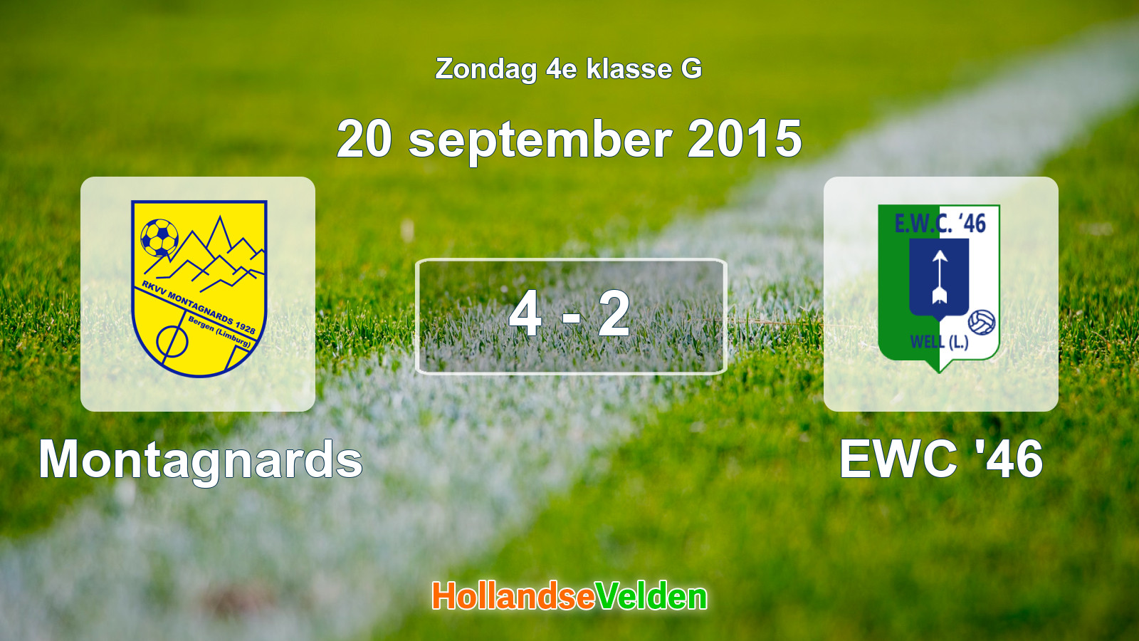 Gespeelde wedstrijd: Montagnards - EWC '46 4 - 2 (20 september 2015)