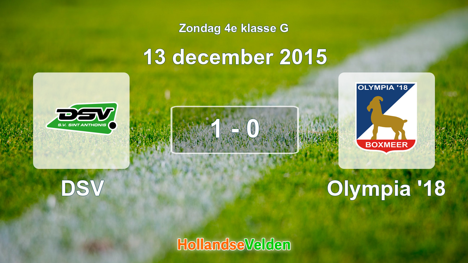 Gespeelde wedstrijd: DSV - Olympia '18 1 - 0 (13 december 2015)