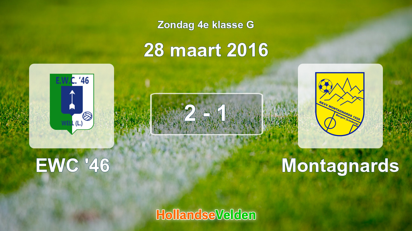 Gespeelde wedstrijd: EWC '46 - Montagnards 2 - 1 (28 maart 2016)