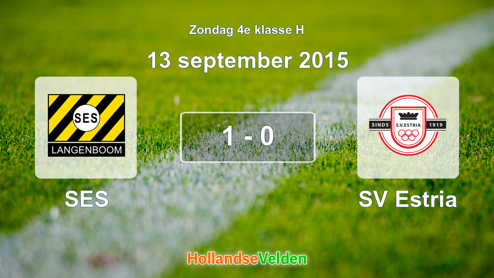 Gespeelde wedstrijd: SES - SV Estria 1 - 0 (13 september 2015)