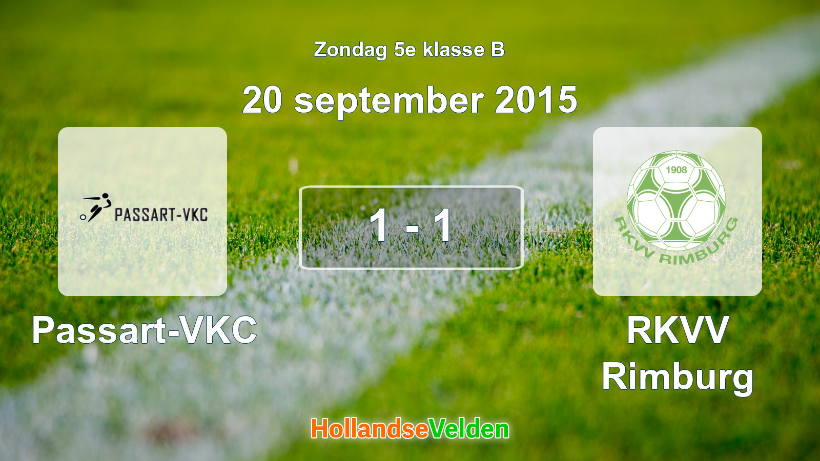 Gespeelde wedstrijd: Passart-VKC - RKVV Rimburg 1 - 1 (20 september 2015)