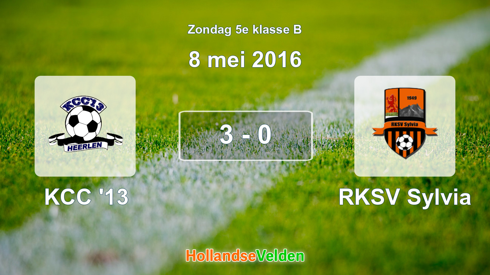 Gespeelde wedstrijd: KCC '13 - RKSV Sylvia 3 - 0 (8 mei 2016)