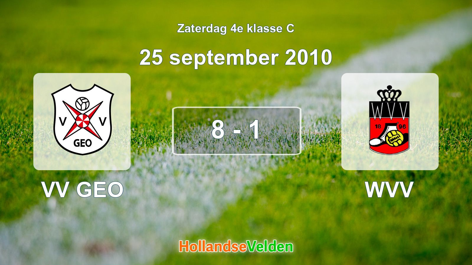 Gespeelde wedstrijd: VV GEO - WVV 8 - 1 (25 september 2010)