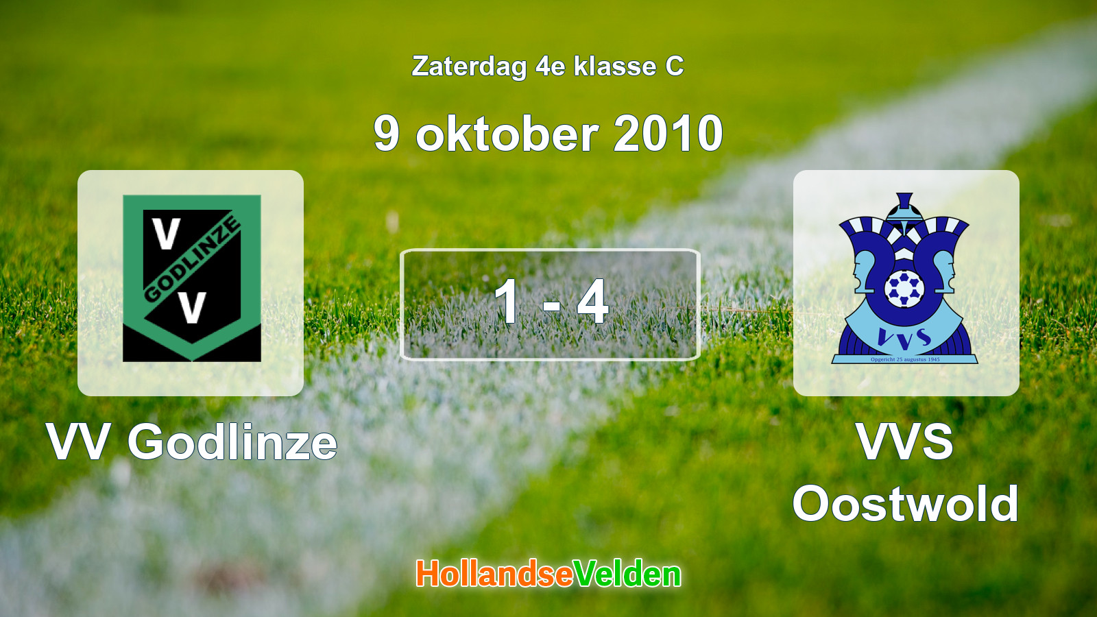 Gespeelde wedstrijd: VV Godlinze - VVS Oostwold 1 - 4 (9 oktober 2010)