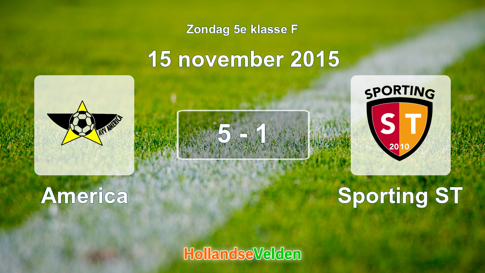 Gespeelde wedstrijd: America - Sporting ST 5 - 1 (15 november 2015)