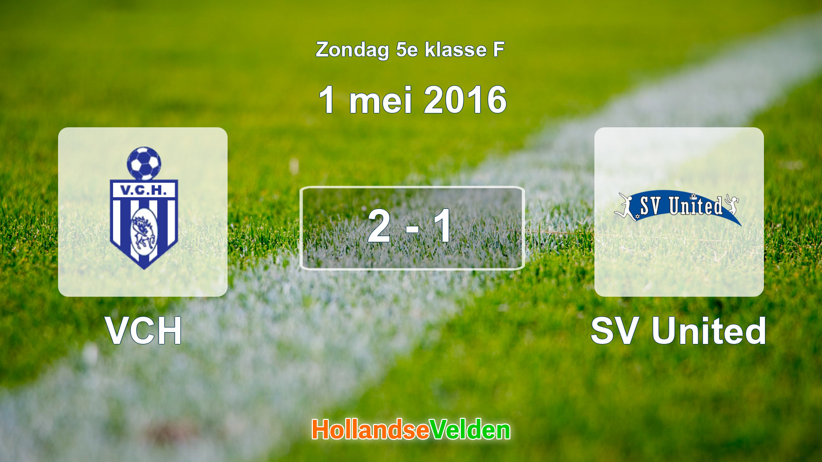 Gespeelde wedstrijd: VCH - SV United 2 - 1 (1 mei 2016)