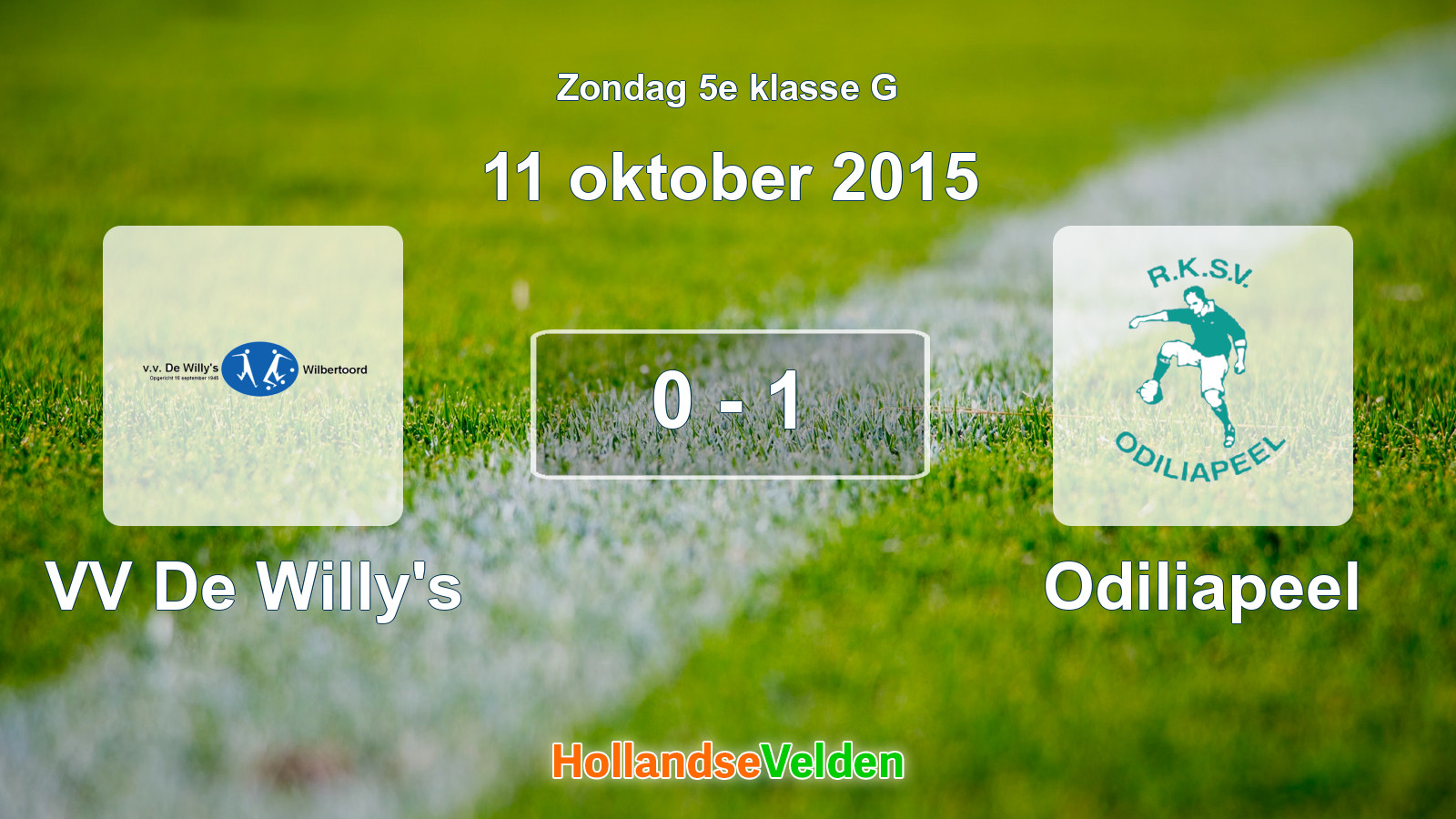 Gespeelde wedstrijd: VV De Willy's - Odiliapeel 0 - 1 (11 oktober 2015)