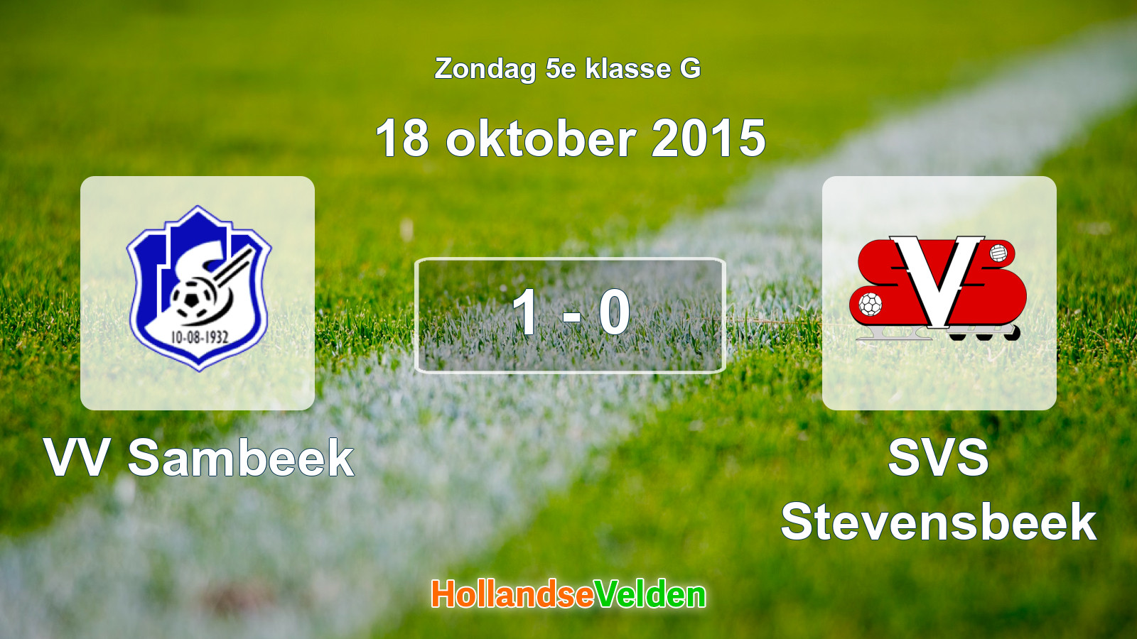 Gespeelde wedstrijd: VV Sambeek - SVS Stevensbeek 1 - 0 (18 oktober 2015)