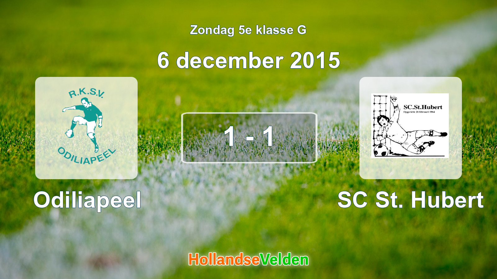 Gespeelde wedstrijd: Odiliapeel - SC St. Hubert 1 - 1 (6 december 2015)