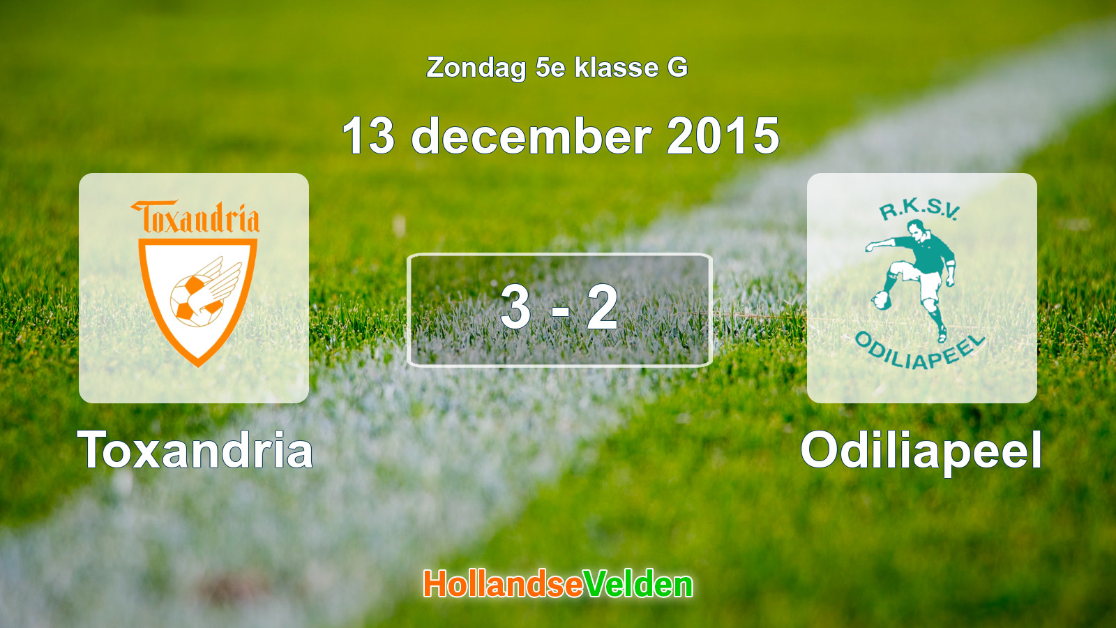Gespeelde wedstrijd: Toxandria - Odiliapeel 3 - 2 (13 december 2015)