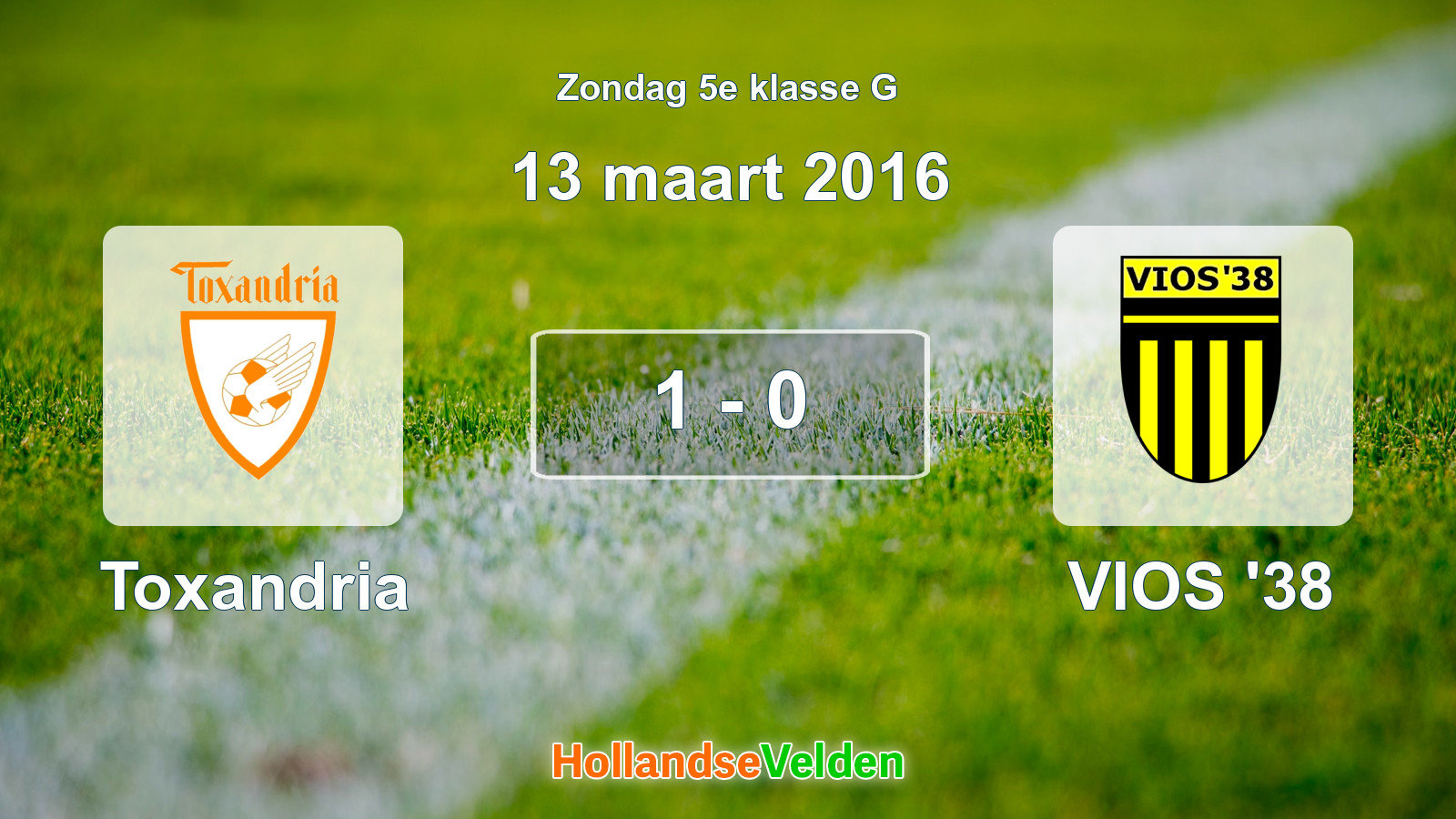 Gespeelde wedstrijd: Toxandria - VIOS '38 1 - 0 (13 maart 2016)