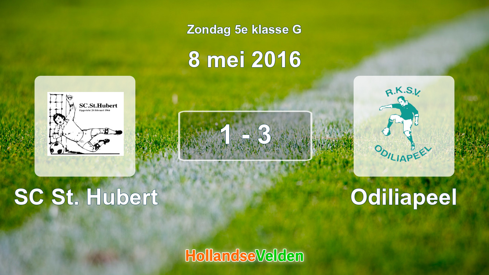 Gespeelde wedstrijd: SC St. Hubert - Odiliapeel 1 - 3 (8 mei 2016)