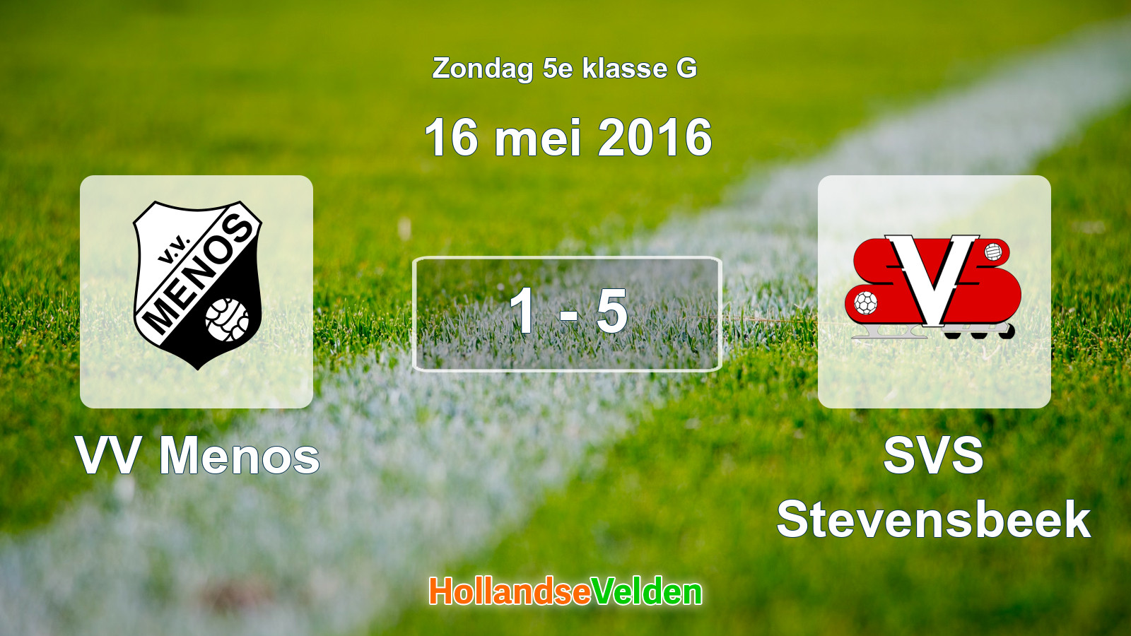 Gespeelde wedstrijd: VV Menos - SVS Stevensbeek 1 - 5 (16 mei 2016)