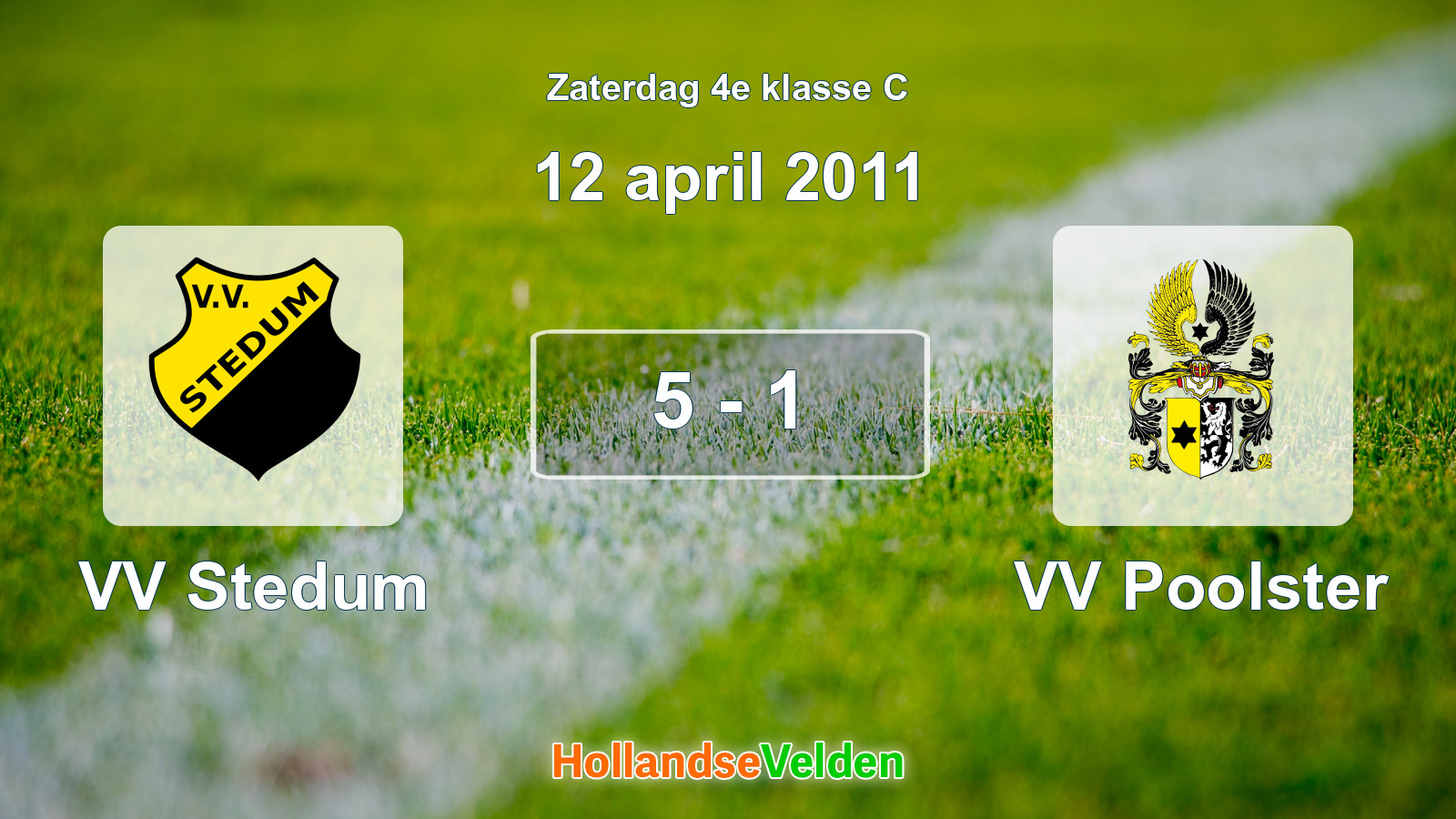 Gespeelde wedstrijd: VV Stedum - VV Poolster 5 - 1 (12 april 2011)