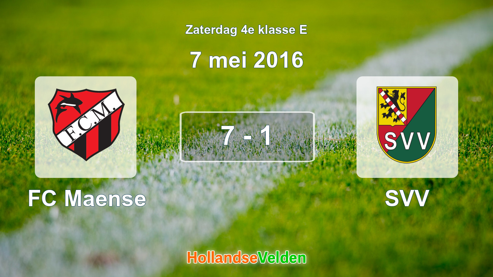 Gespeelde wedstrijd: FC Maense - SVV 7 - 1 (7 mei 2016)