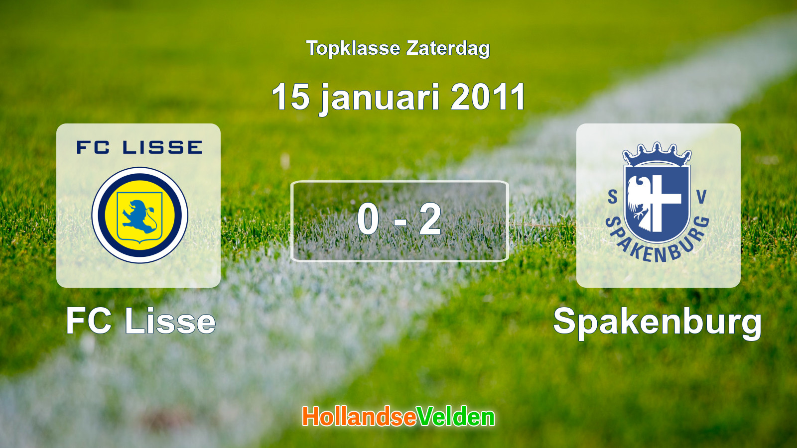 Gespeelde wedstrijd: FC Lisse - Spakenburg 0 - 2 (15 januari 2011)