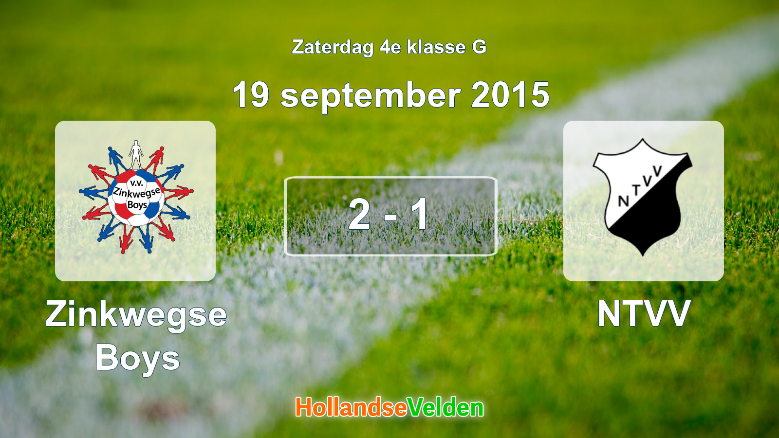 Gespeelde wedstrijd: Zinkwegse Boys - NTVV 2 - 1 (19 september 2015)