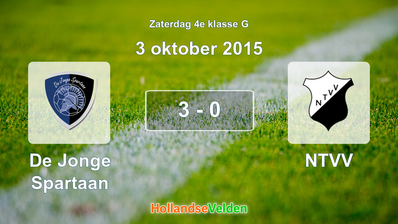 Gespeelde wedstrijd: De Jonge Spartaan - NTVV 3 - 0 (3 oktober 2015)