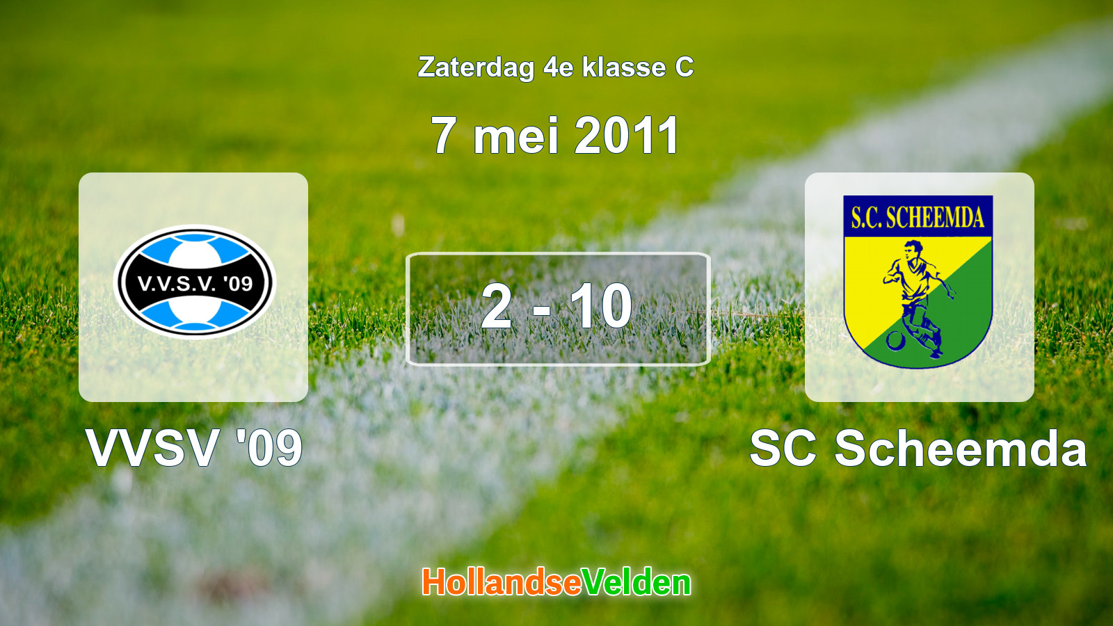 Gespeelde wedstrijd: VVSV '09 - SC Scheemda 2 - 10 (7 mei 2011)