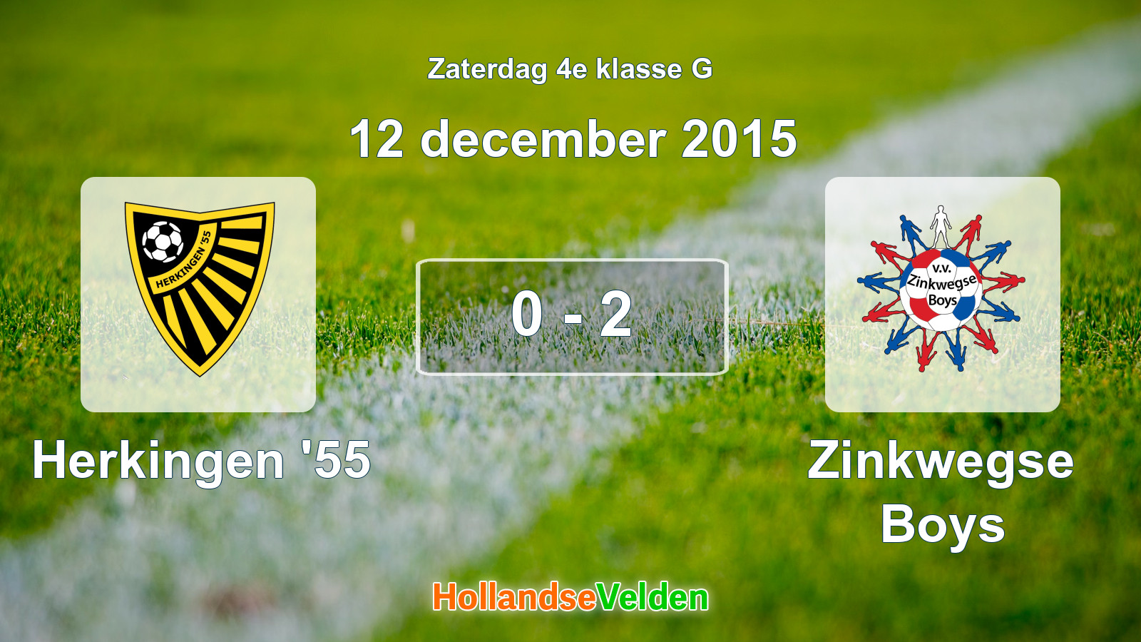 Gespeelde wedstrijd: Herkingen '55 - Zinkwegse Boys 0 - 2 (12 december 2015)