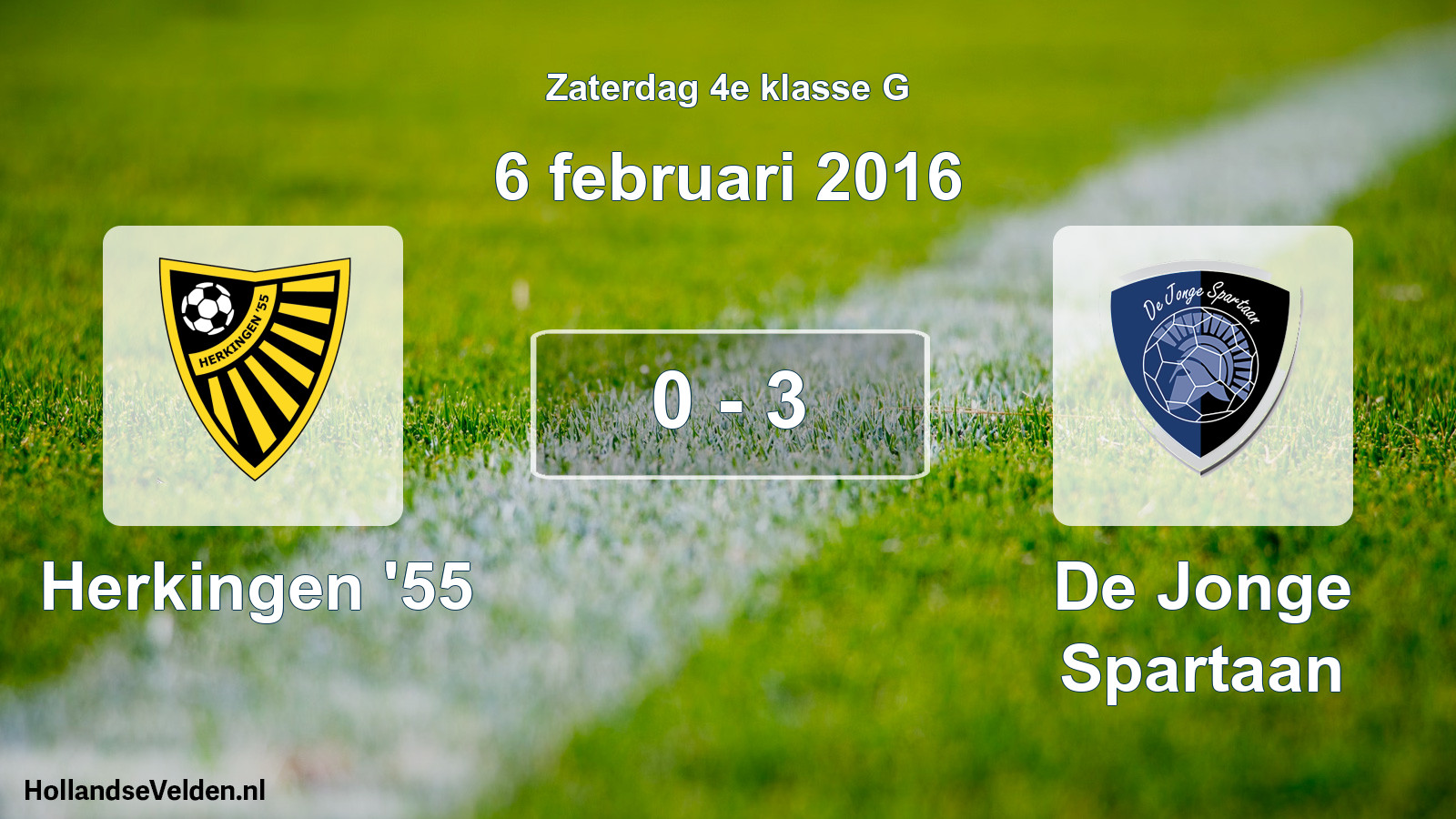 Gespeelde wedstrijd: Herkingen '55 - De Jonge Spartaan 0 - 3 (6 februari 2016)