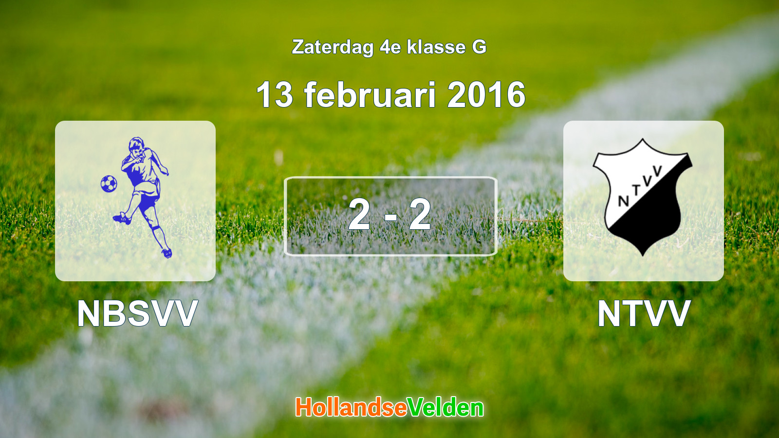 Gespeelde wedstrijd: NBSVV - NTVV 2 - 2 (13 februari 2016)
