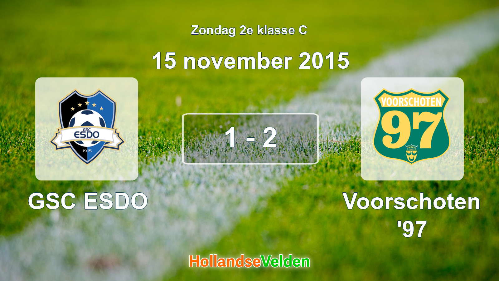 Gespeelde wedstrijd: GSC ESDO - Voorschoten '97 1 - 2 (15 november 2015)
