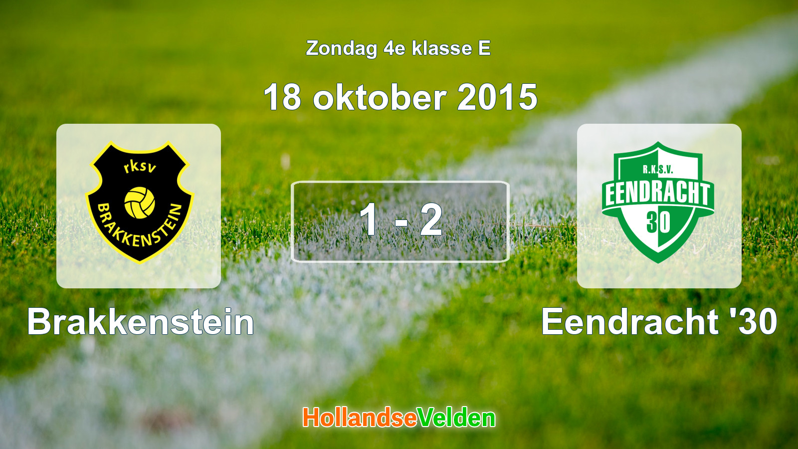 Gespeelde wedstrijd: Brakkenstein - Eendracht '30 1 - 2 (18 oktober 2015)