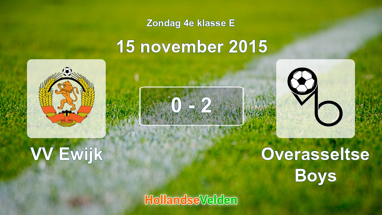 Gespeelde wedstrijd: VV Ewijk - Overasseltse Boys 0 - 2 (15 november 2015)