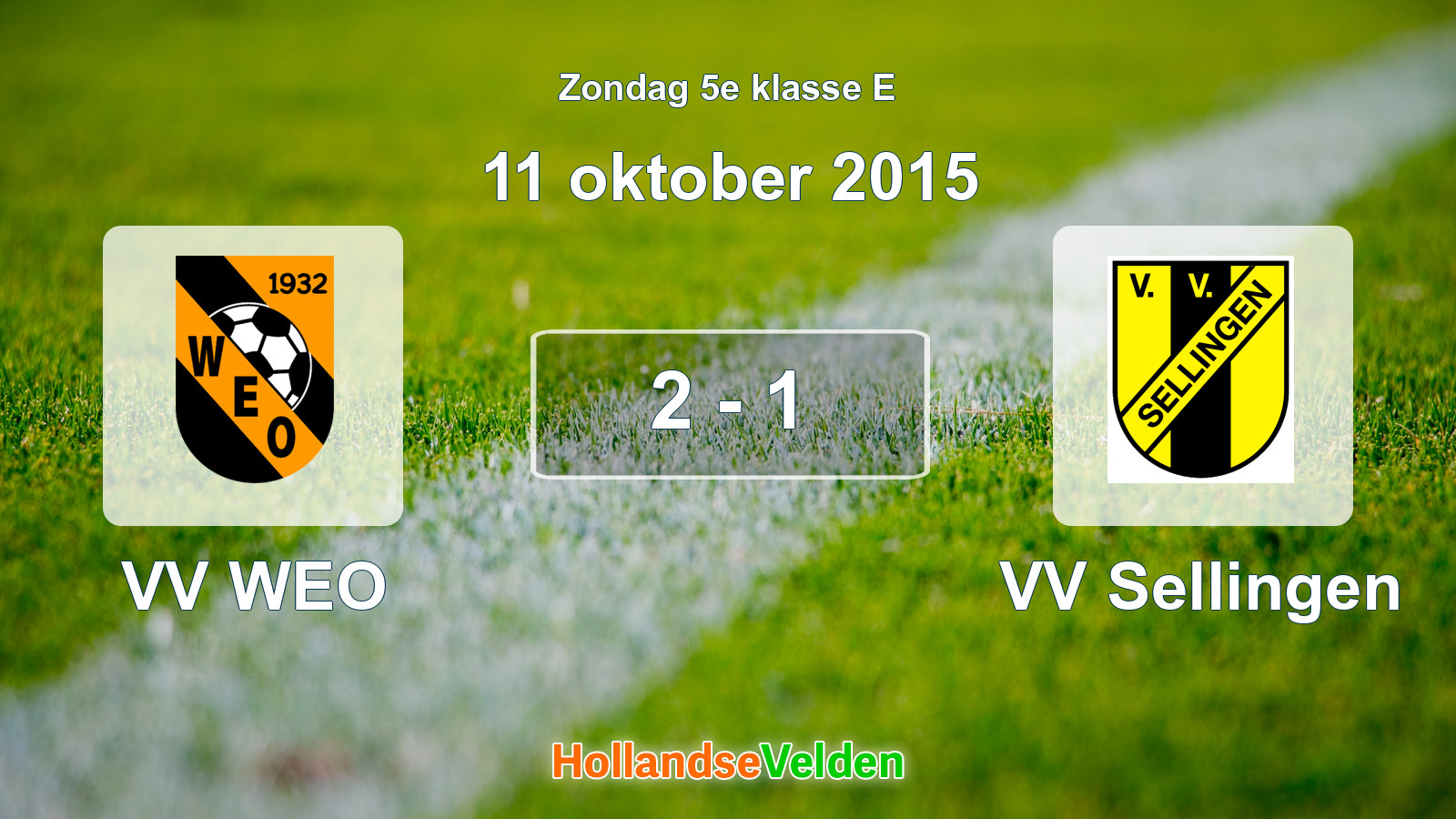 Gespeelde wedstrijd: VV WEO - VV Sellingen 2 - 1 (11 oktober 2015)