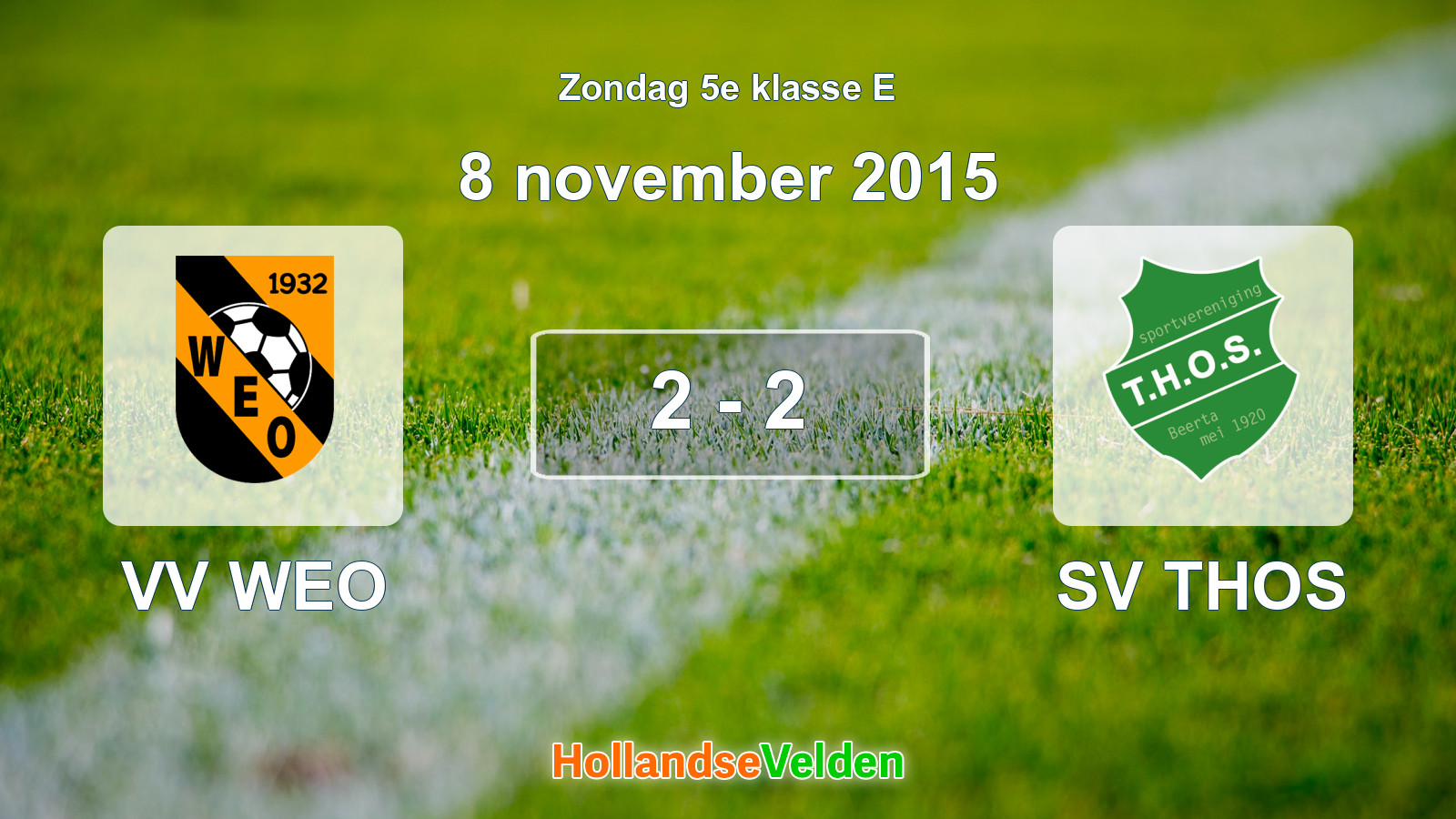 Gespeelde wedstrijd: VV WEO - SV THOS 2 - 2 (8 november 2015)