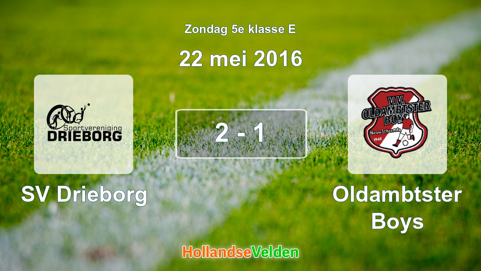 Gespeelde wedstrijd: SV Drieborg - Oldambtster Boys 2 - 1 (22 mei 2016)