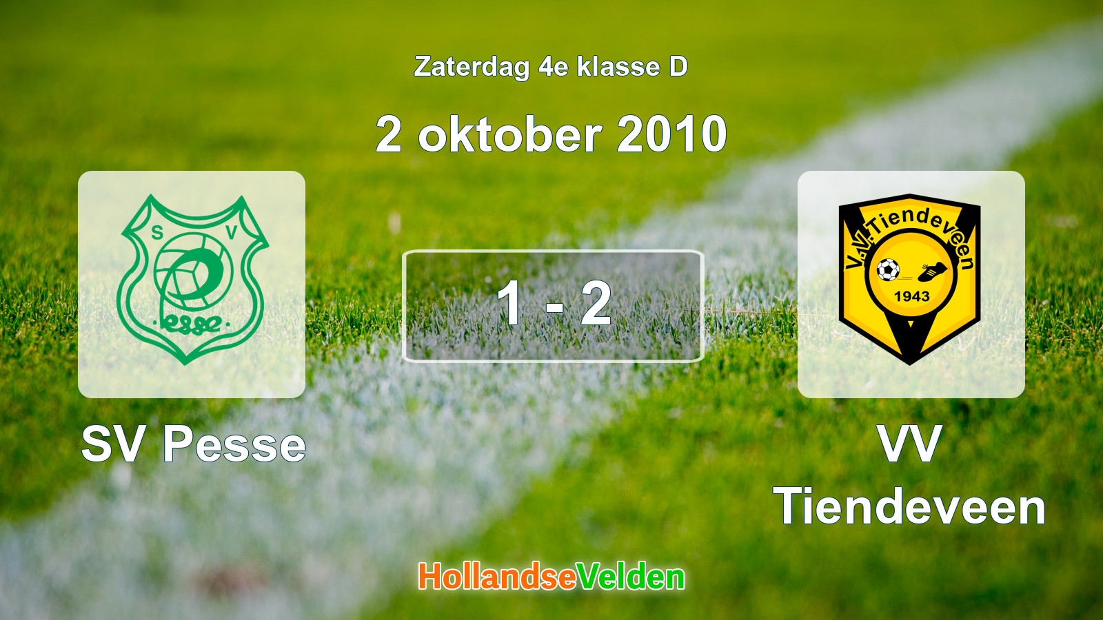 Gespeelde wedstrijd: SV Pesse - VV Tiendeveen 1 - 2 (2 oktober 2010)