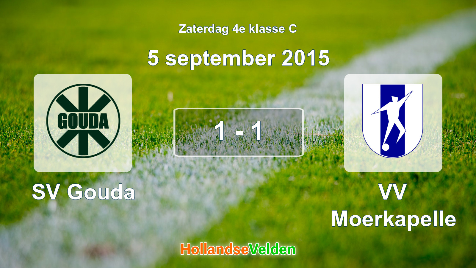 Gespeelde wedstrijd: SV Gouda - VV Moerkapelle 1 - 1 (5 september 2015)