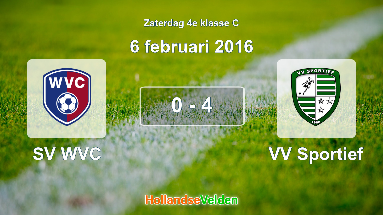 Gespeelde wedstrijd: SV WVC - VV Sportief 0 - 4 (6 februari 2016)