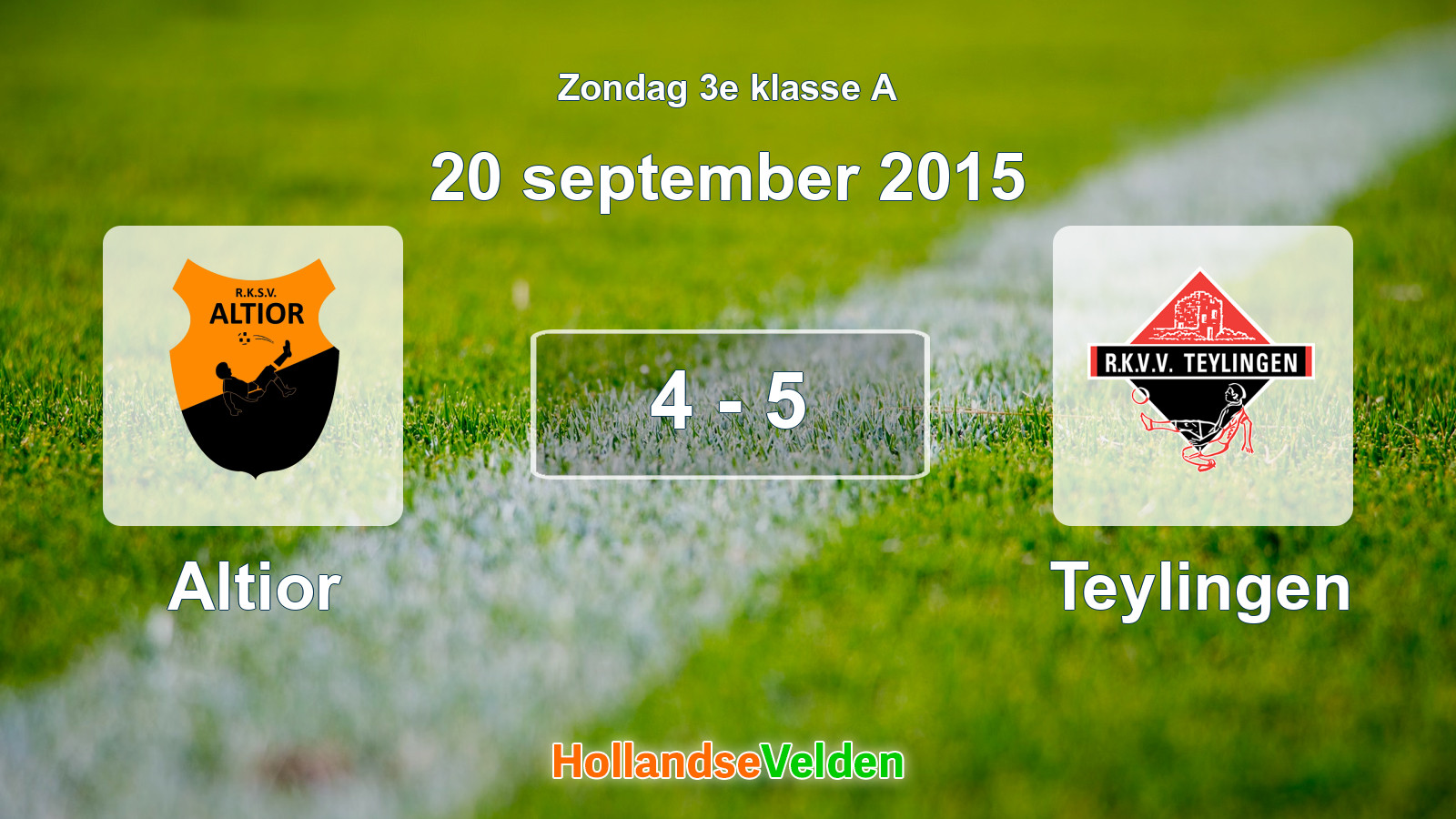 Gespeelde wedstrijd: Altior - Teylingen 4 - 5 (20 september 2015)