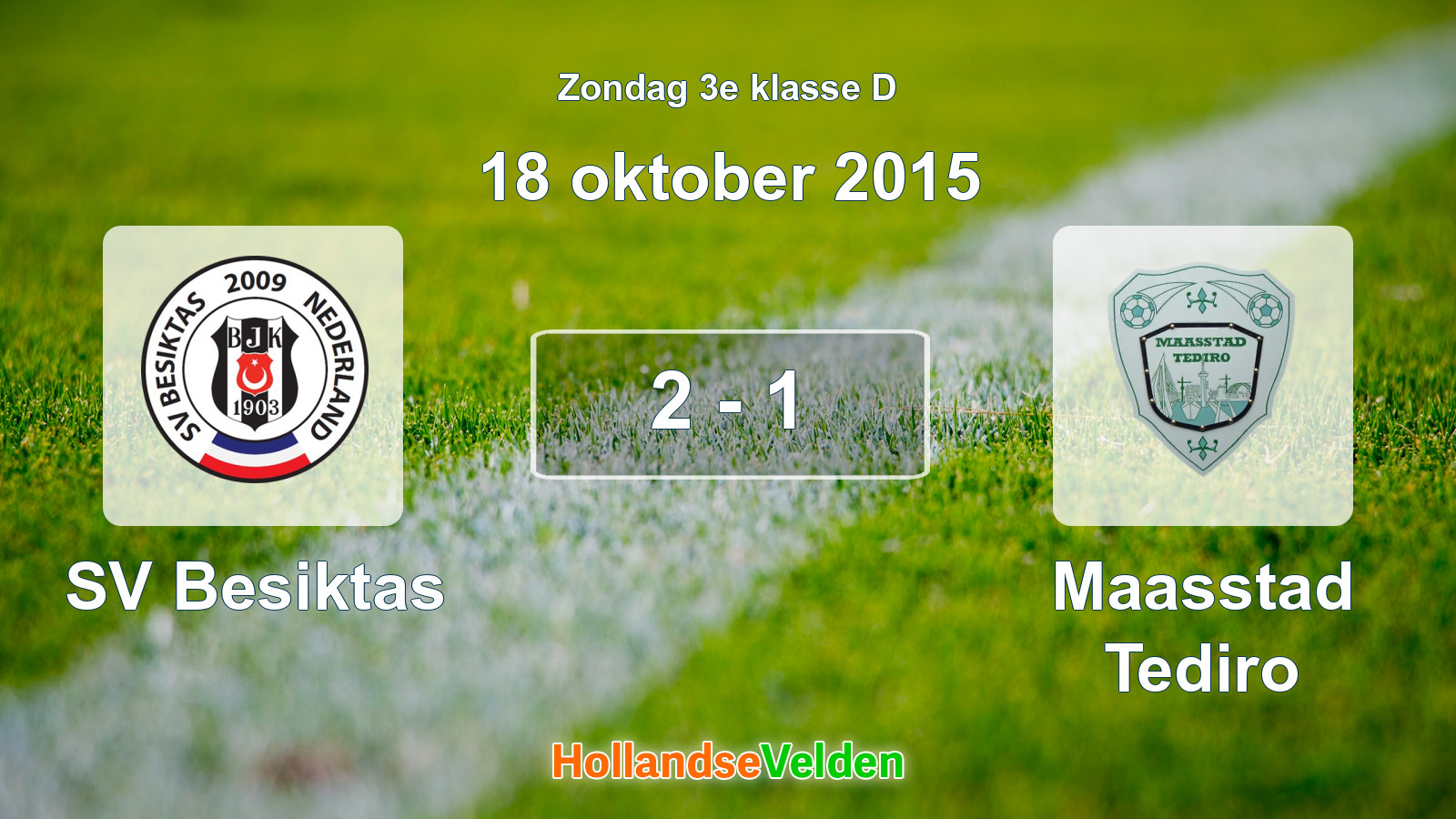 Gespeelde wedstrijd: SV Besiktas - Maasstad Tediro 2 - 1 (18 oktober 2015)