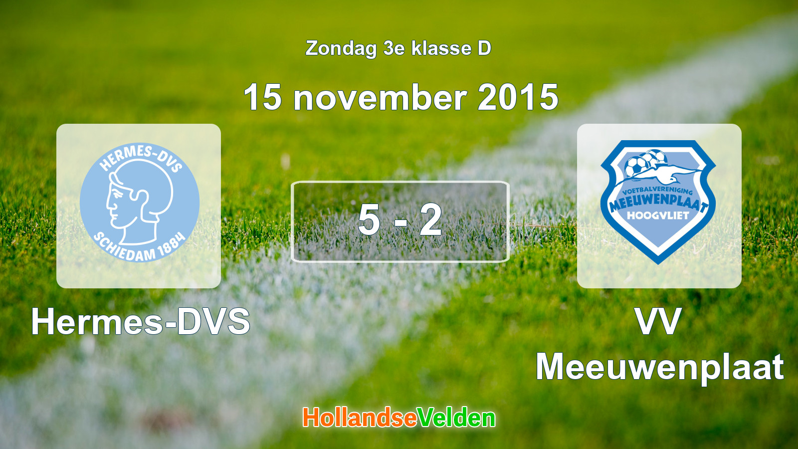 Gespeelde wedstrijd: Hermes-DVS - VV Meeuwenplaat 5 - 2 (15 november 2015)