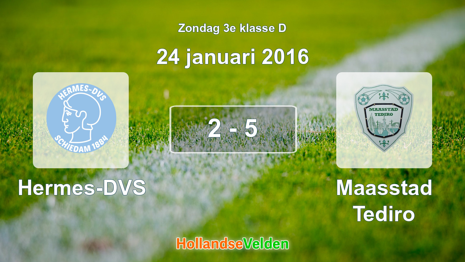 Gespeelde wedstrijd: Hermes-DVS - Maasstad Tediro 2 - 5 (24 januari 2016)