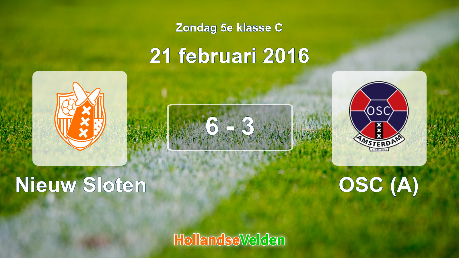 Gespeelde wedstrijd: Nieuw Sloten - OSC (A) 6 - 3 (21 februari 2016)