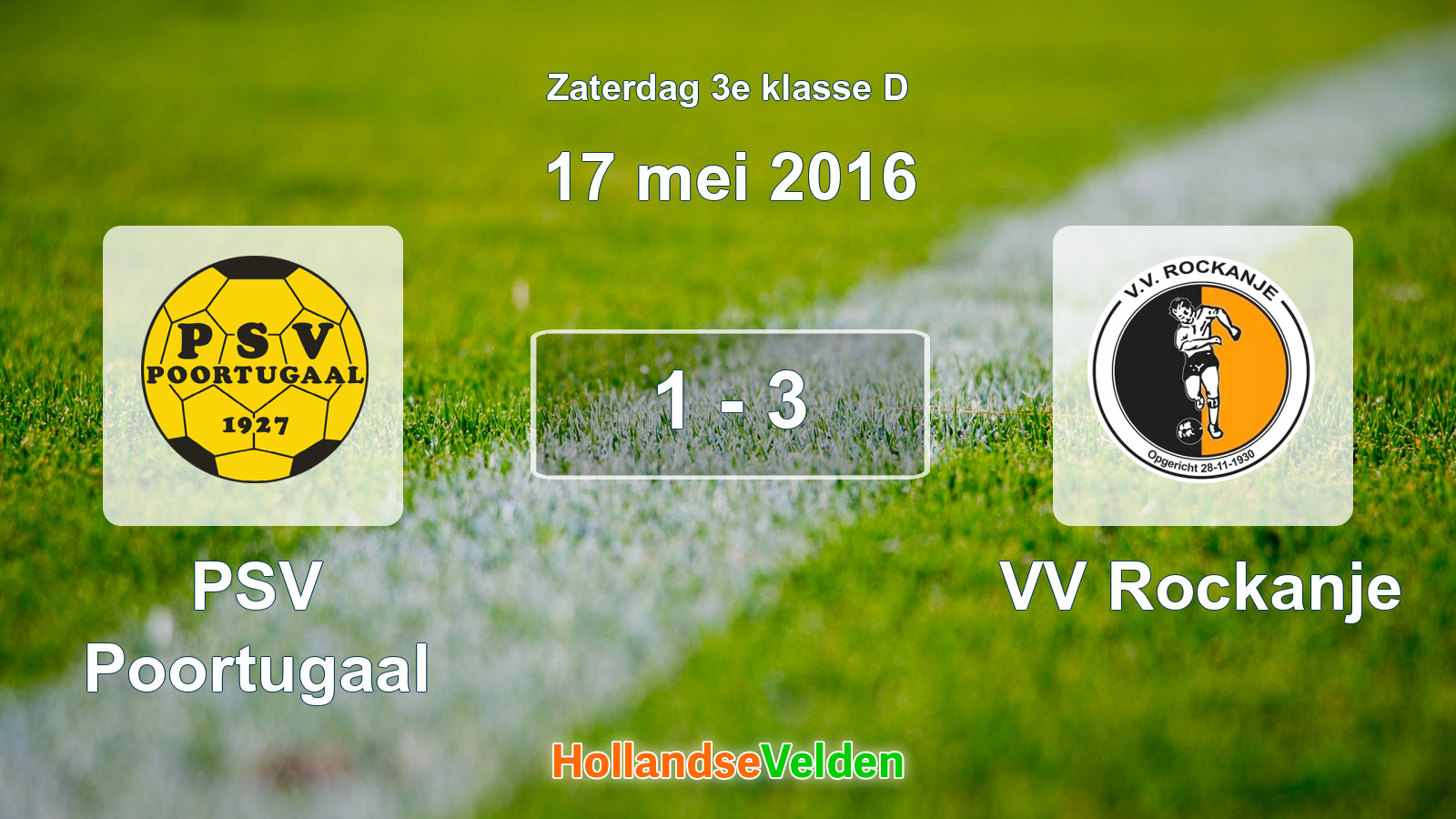 Gespeelde wedstrijd: PSV Poortugaal - VV Rockanje 1 - 3 (17 mei 2016)