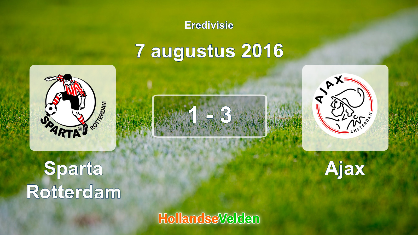 Gespeelde wedstrijd: Sparta Rotterdam - Ajax 1 - 3 (7 augustus 2016)